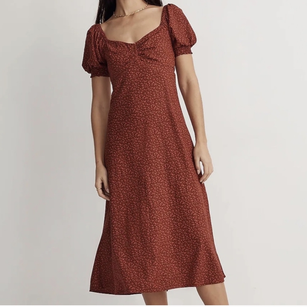 Floral Red Midi Dress